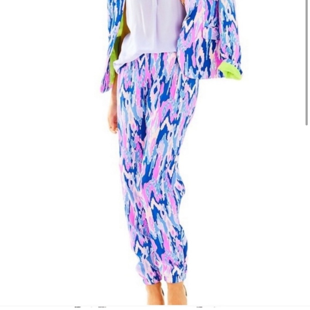 Lilly Pulitzer: SAFFRON PRINTED PANT IN AMETHYST ONE TOO MANY NWT